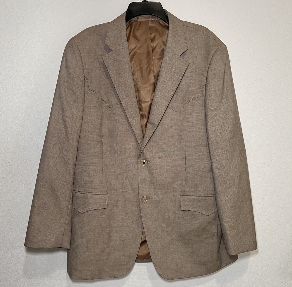 Red Sky Western Blazer Mens Size 40R Brown Fully Lined Elbow Patches Vintage 90s